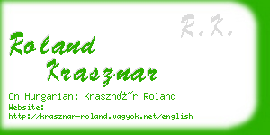 roland krasznar business card